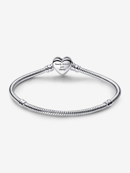 Pandora Bracciale Moments Maglia Snake e chiusura a Cuore con Infinito Scintillante